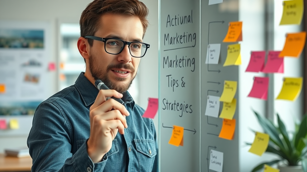 entrepreneur brainstorming marketing strategies actionable marketing tips