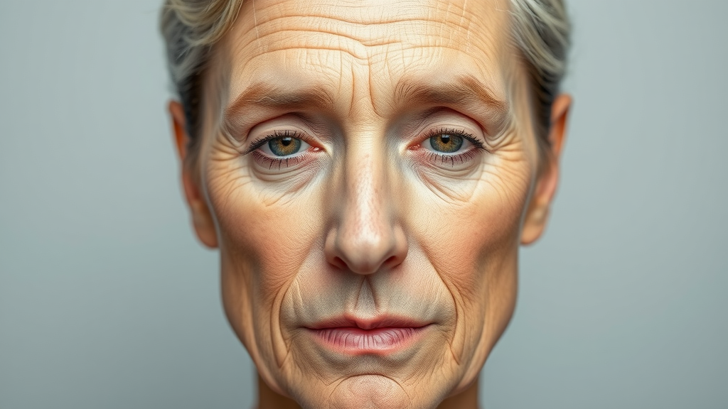 Before and after wrinkles to smooth skin from injectables neurotoxins.