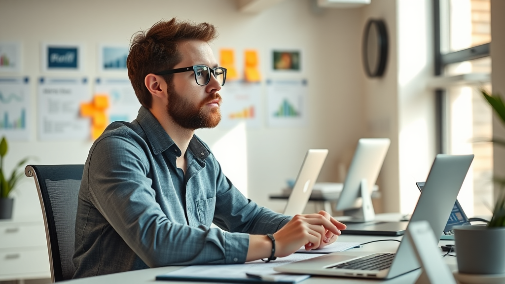 small business owner brainstorming blog topics local SEO search engine optimization Plani digital marketing