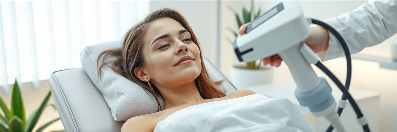 Professional laser hair removal treatment in modern clinic setting