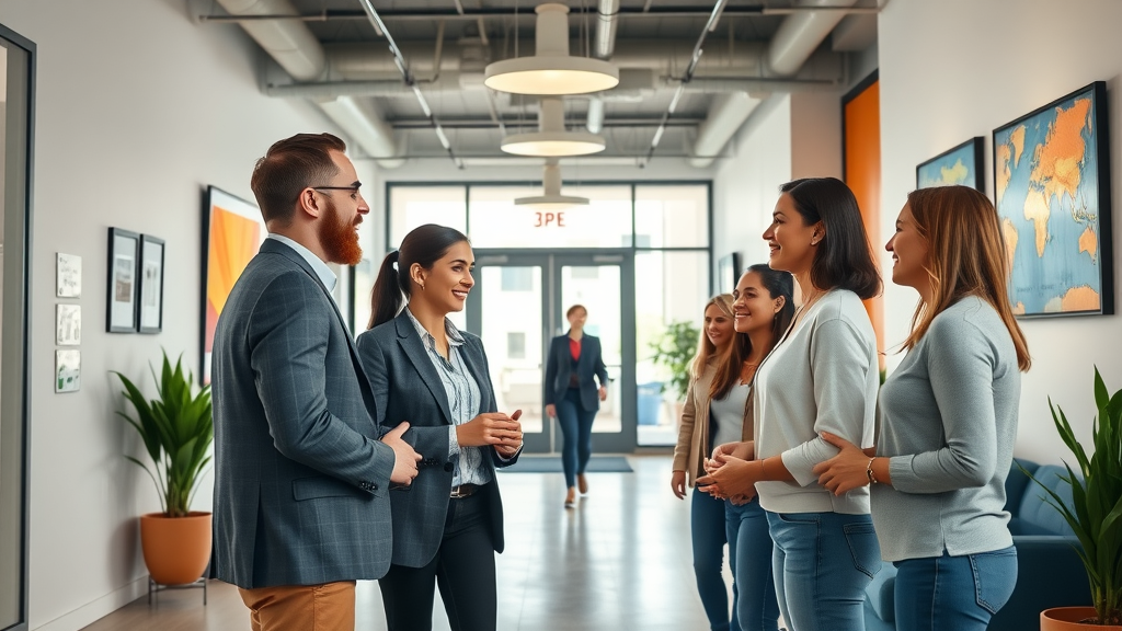 Modern digital agency lobby in Plano, digital marketing services