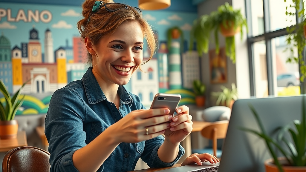 Plano social media manager posting engaging business content for digital marketing